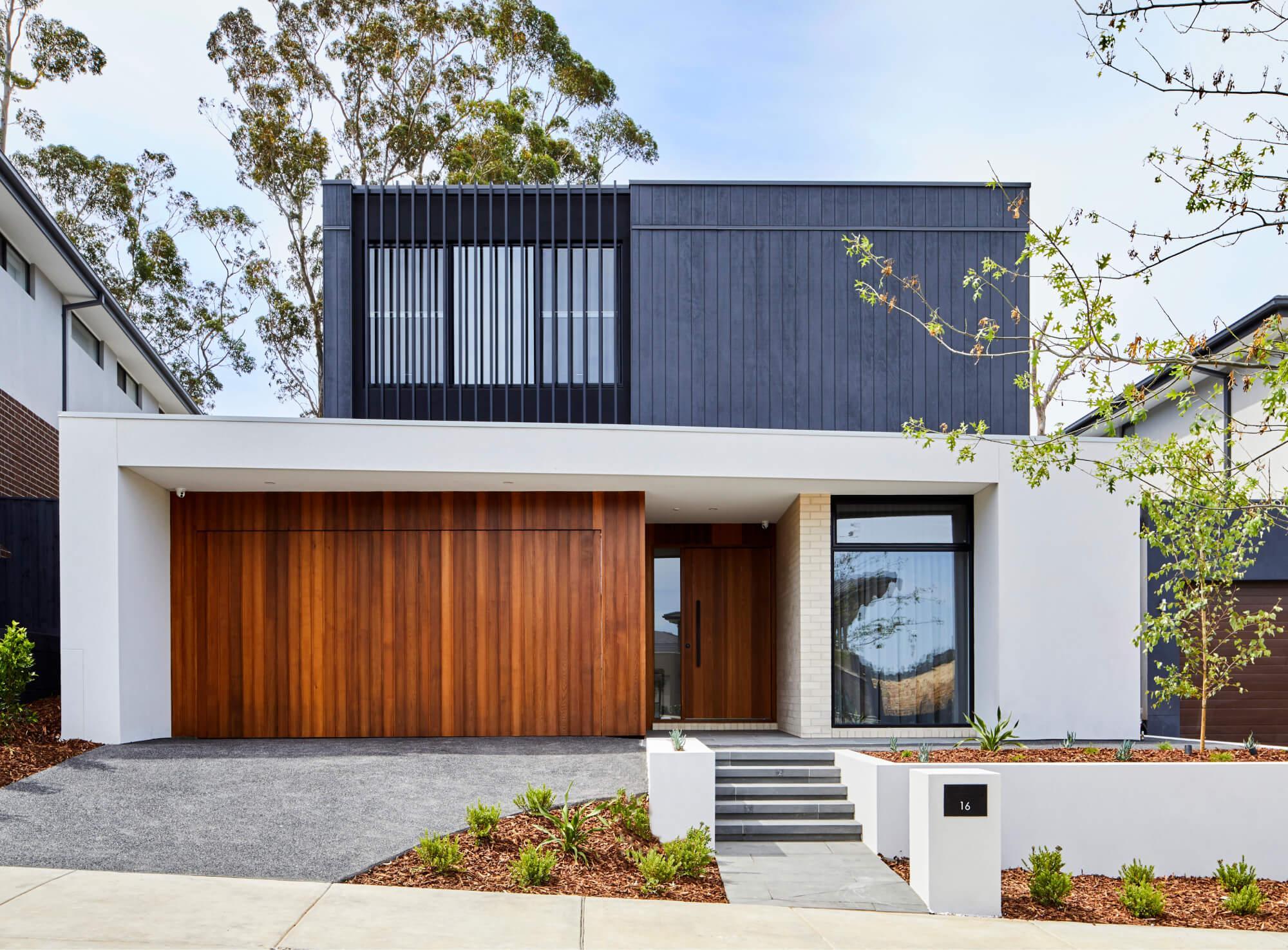 Modern front facade of residential property