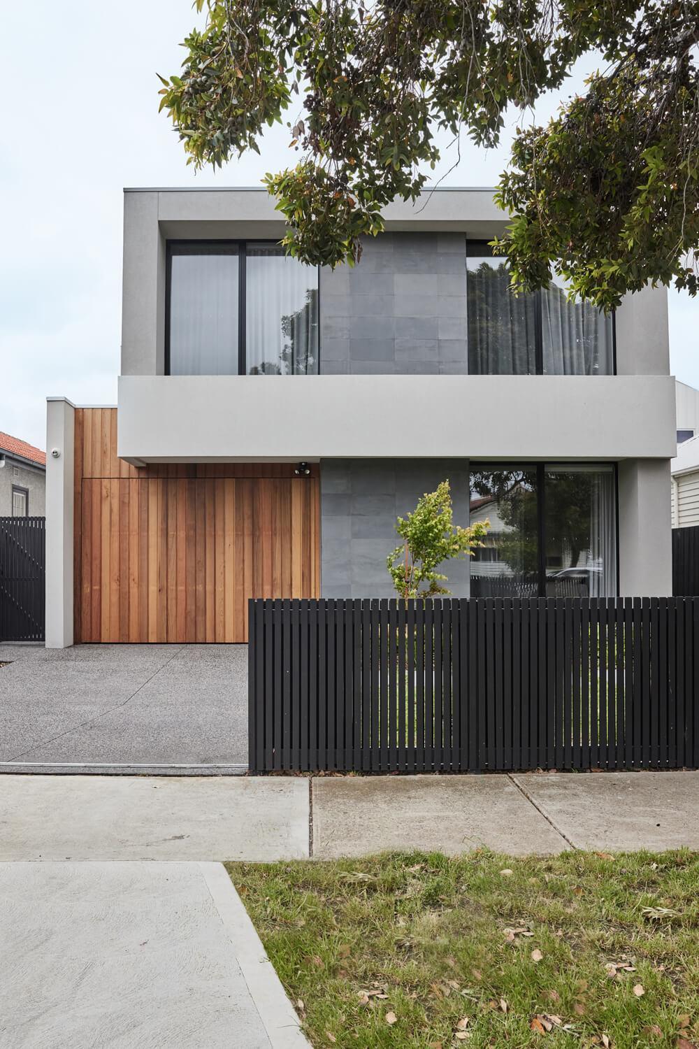 Contemporary Facade Utilising Timber Cladding And Concrete In Coburg