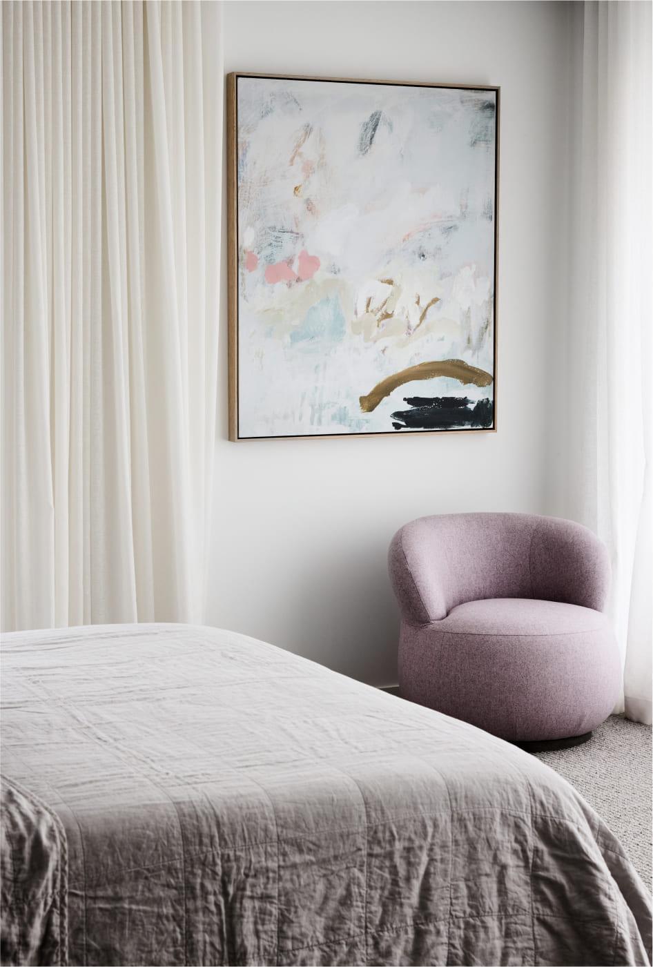 Master Suite with soft, pastel furnishings