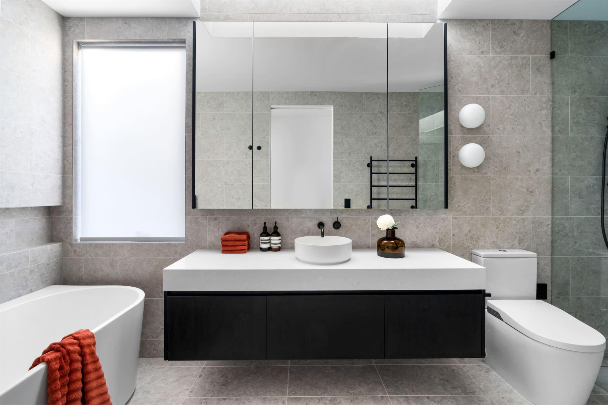 Modern bathroom with contemporary colour palette