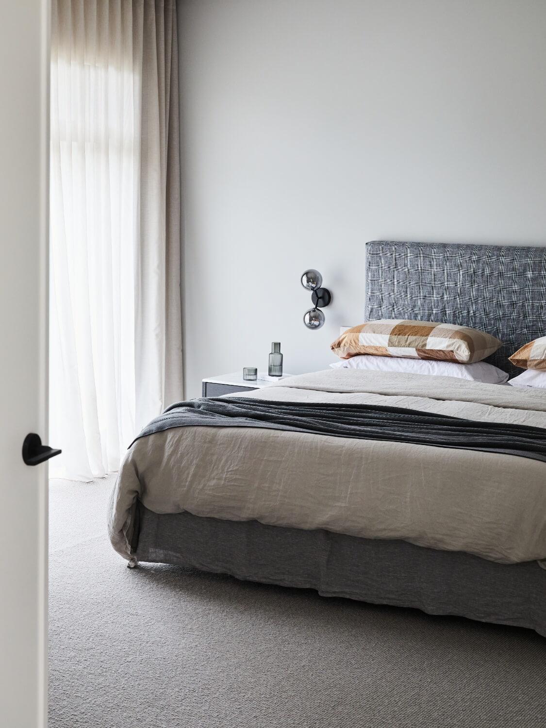 Grey And Tan Colour Scheme In Bedroom