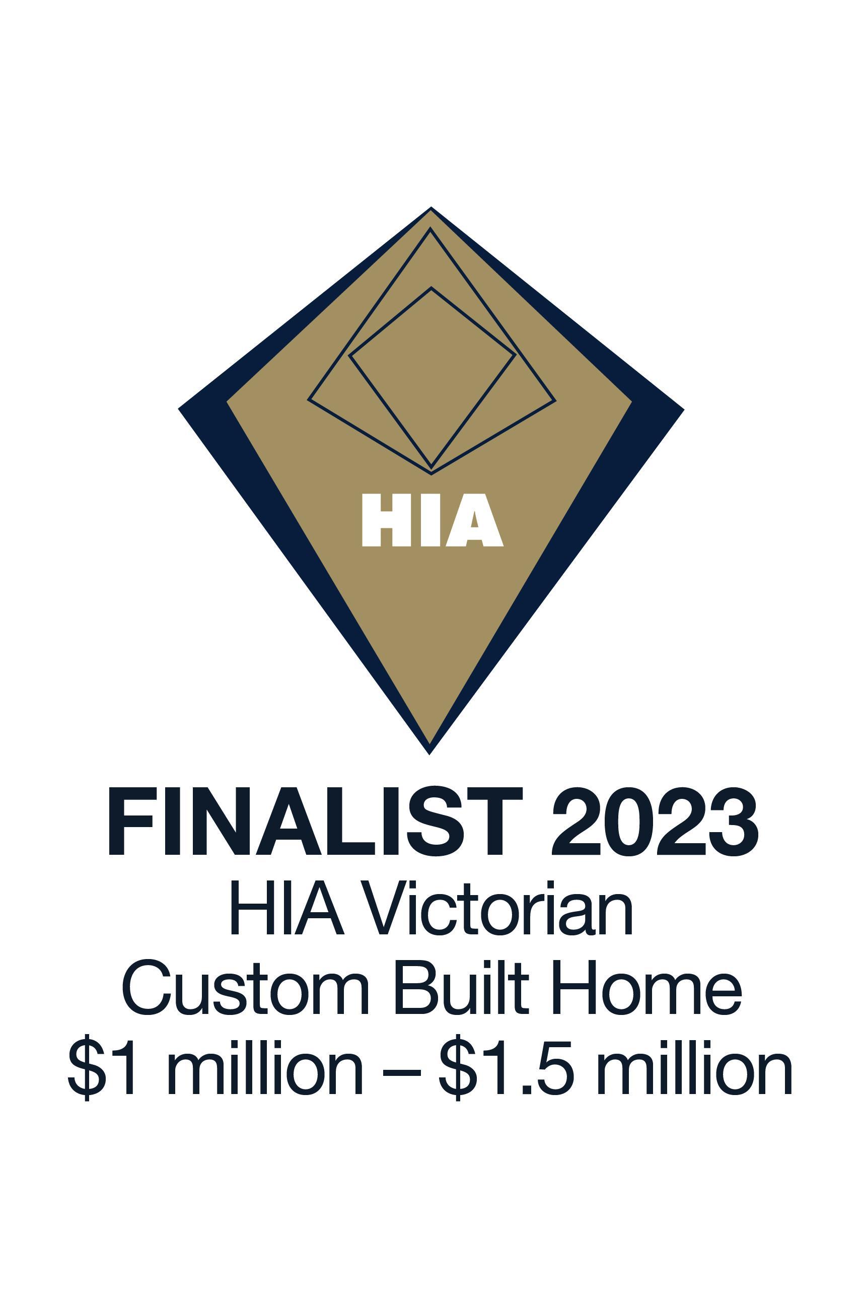 HIA Finalist Award Custom Built Home $1million - $1.5 million