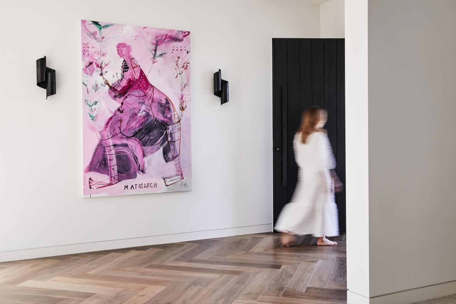 Contemporary Artwork Adds A Pop Of Colour To Entryway
