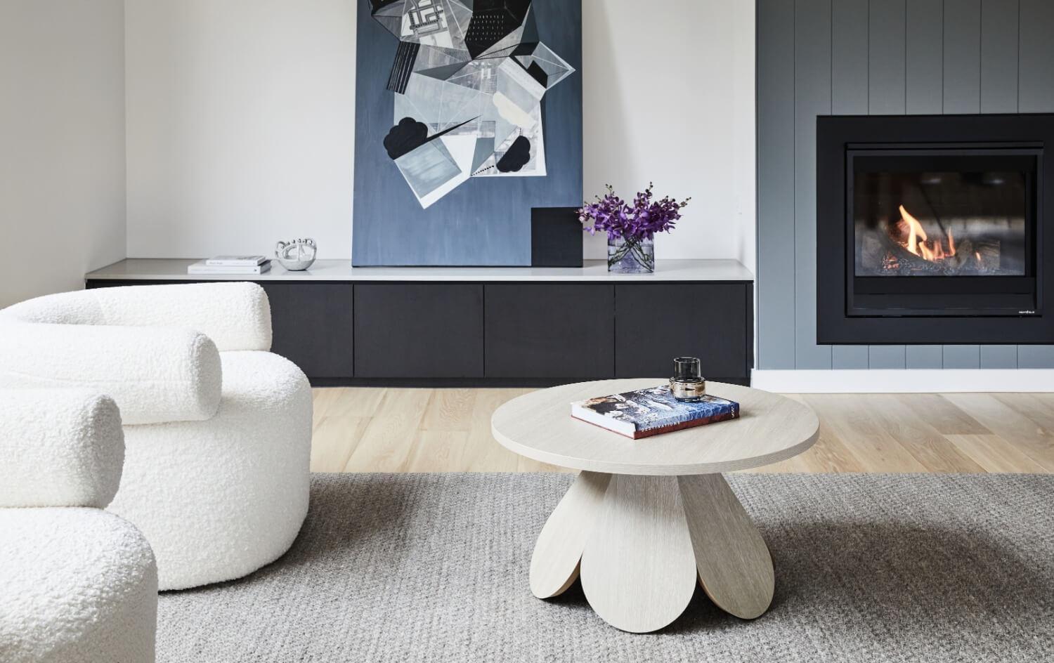 Contemporary White Furniture Adds Contrast To Dark Material Selection