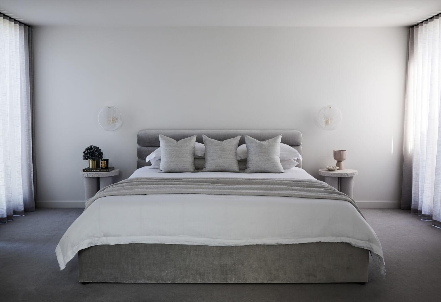 Monochromatic Grey Tone Modern Master Bedroom