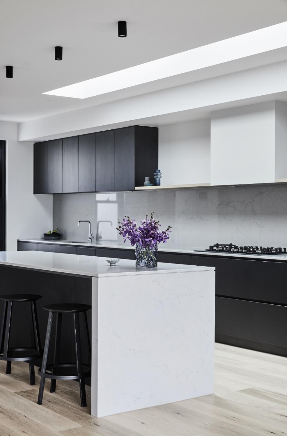 Skylight Illuminates Kitchen Space With Natural Light