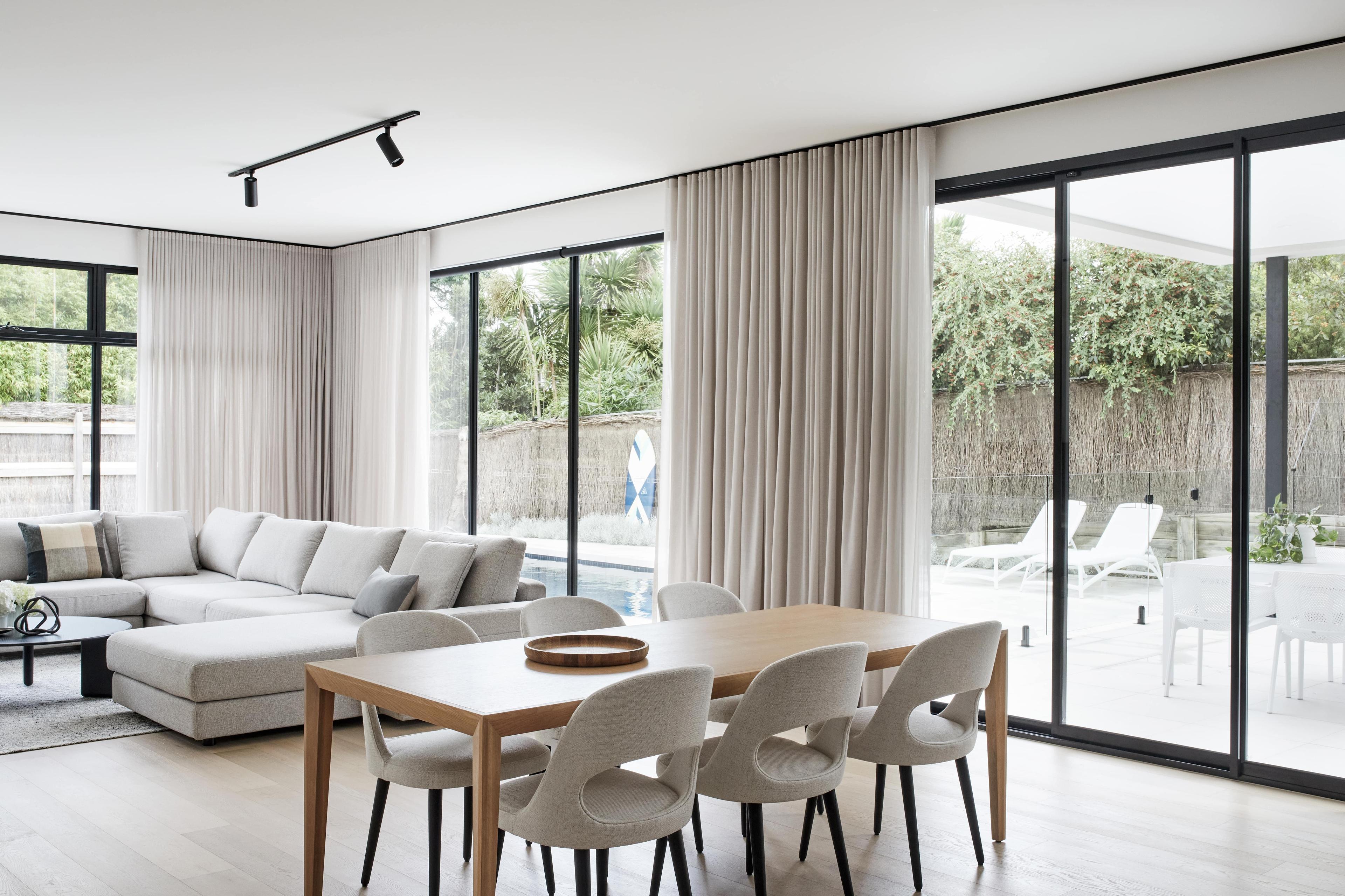 A modern living and dining area of a contemporary home